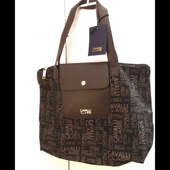 5/30% off - Just Cavalli Cavalli Class Roberto Cavalli Tote Bag Brown - Picture 1 of 4